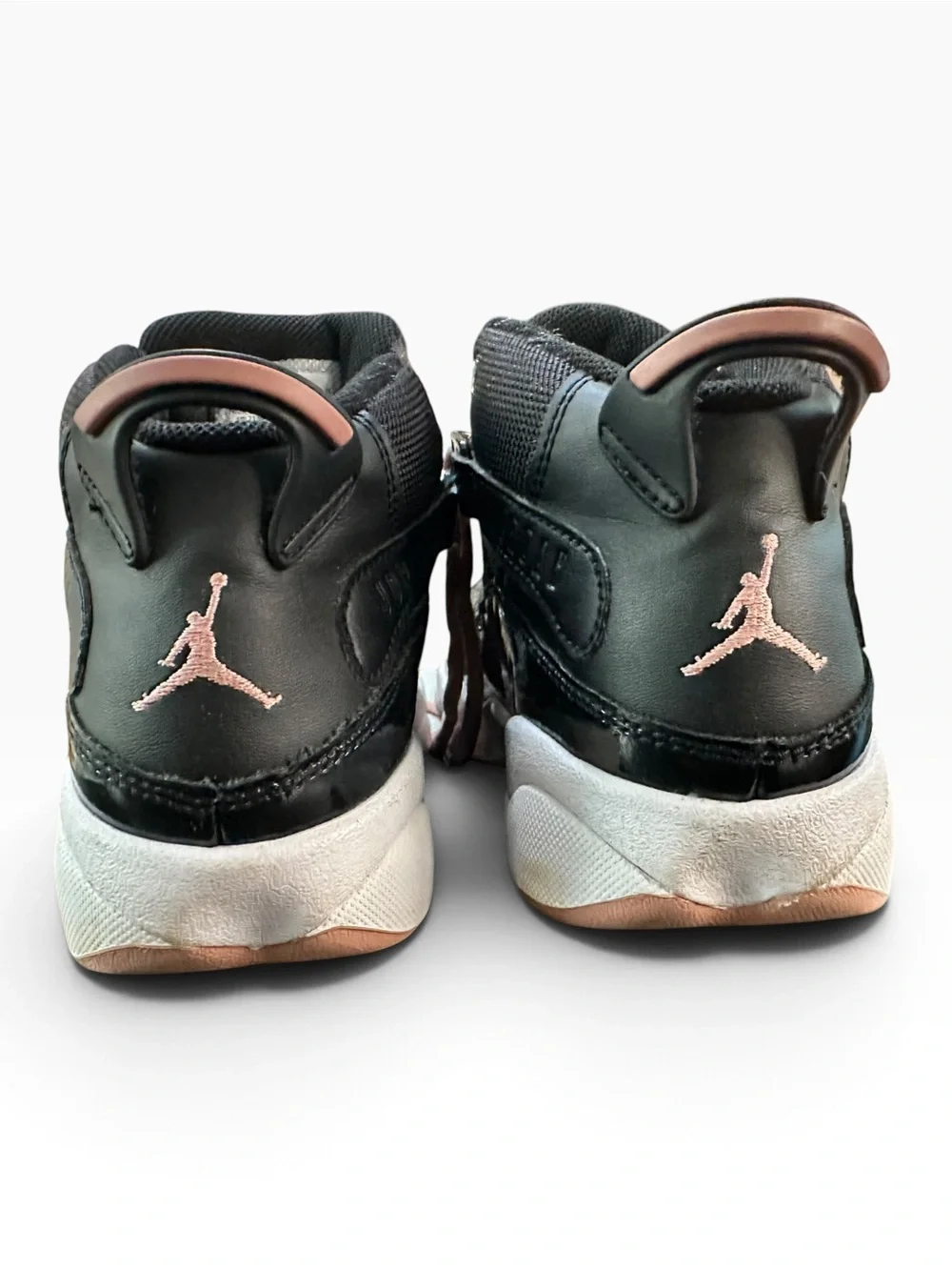Jordan 6 Rings Black/Pink Mid Top Lace-Up Sneaker Youth 2.5Y 323432-068
